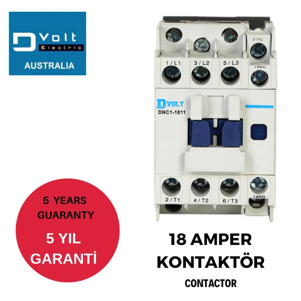 Kontaktörler, Kaçak Akımlar ve Şalt MalzemelerDvoltDvolt 1811 AC Kontaktör 1NO+1NC