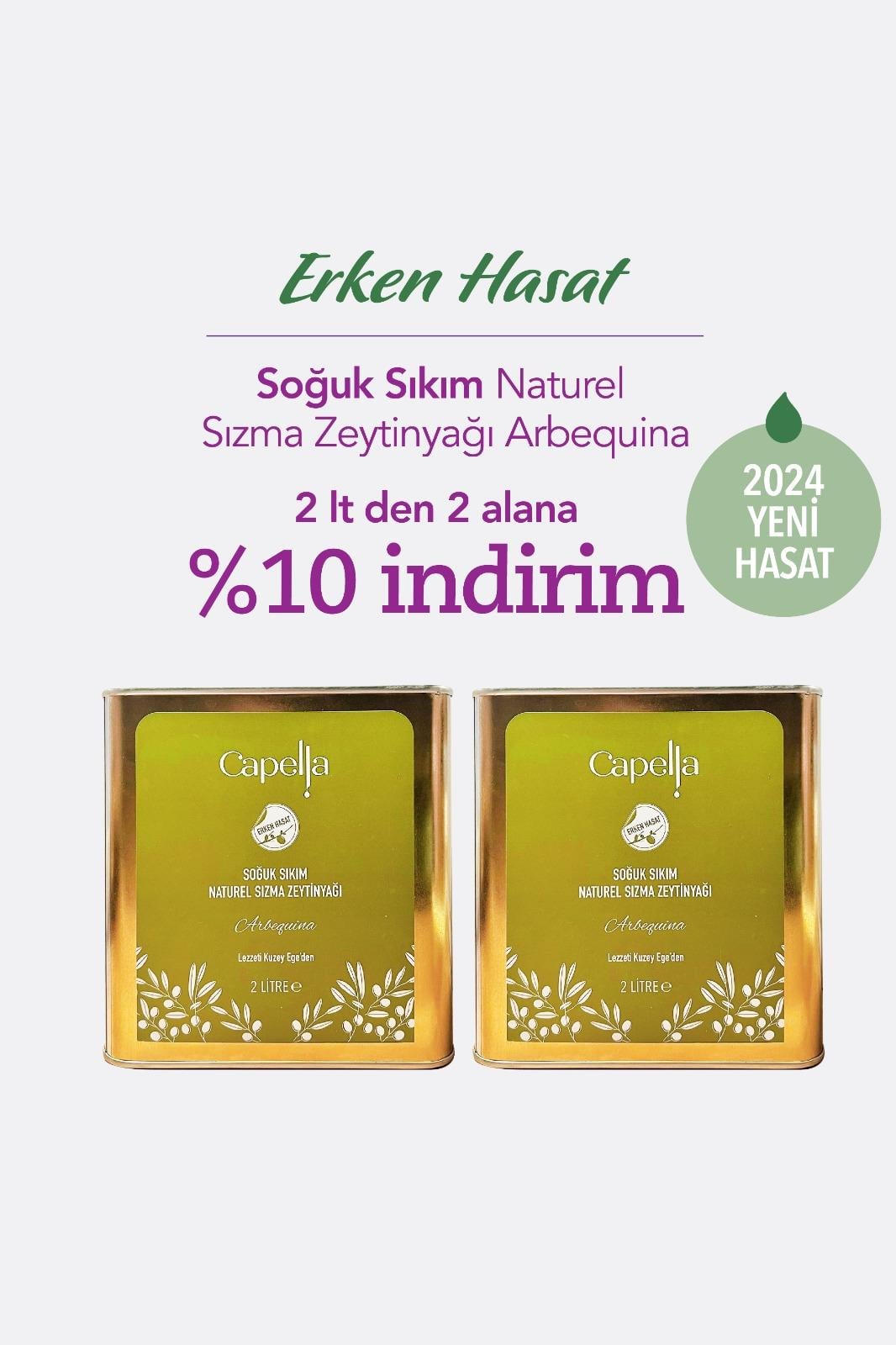 Erken Hasat Arbequina Zeytinyağı 2 lt x 2