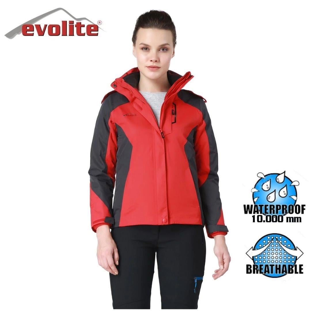 Evolite Diva Bayan 3in1 Gri/Kırmızı Mont M