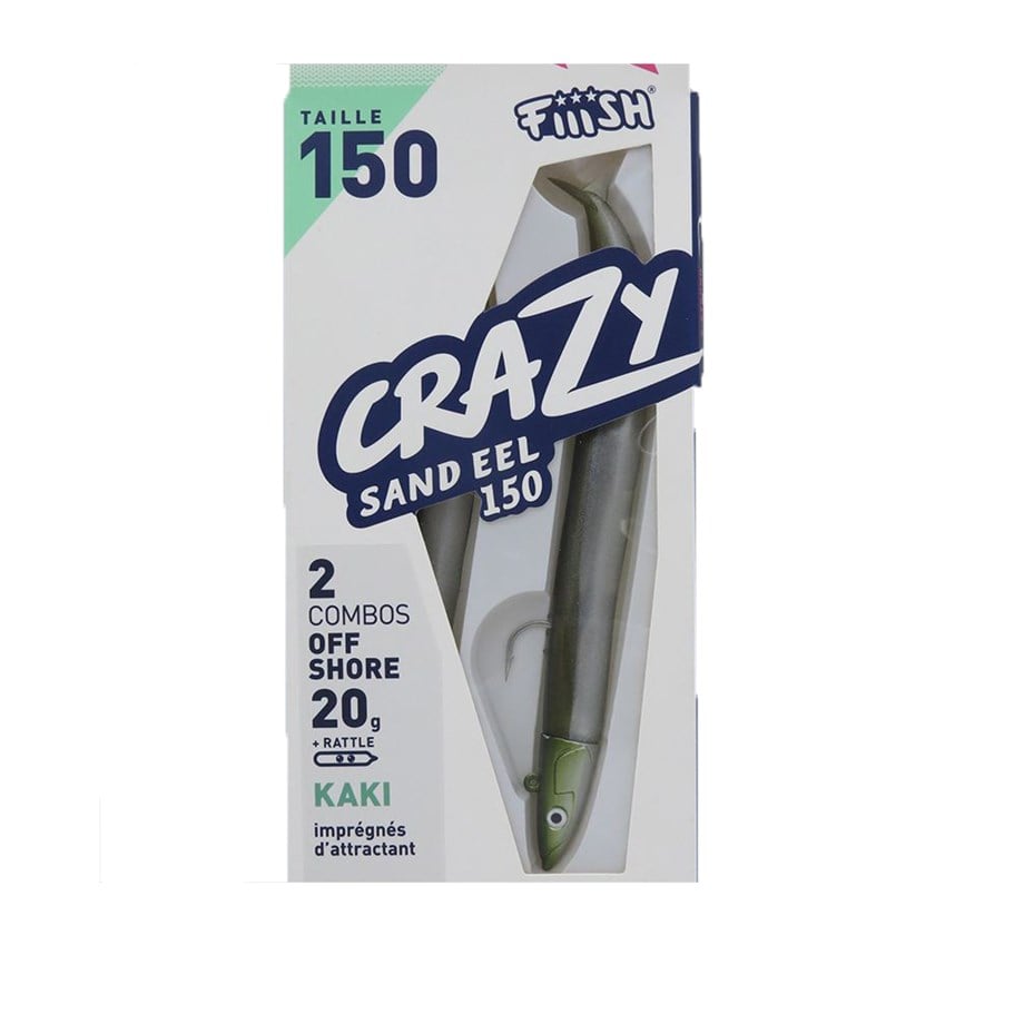 Fiiish Crazy Sandeel CSE150 CSE802 Double Combo Off Shore 20 Gr - Kaki