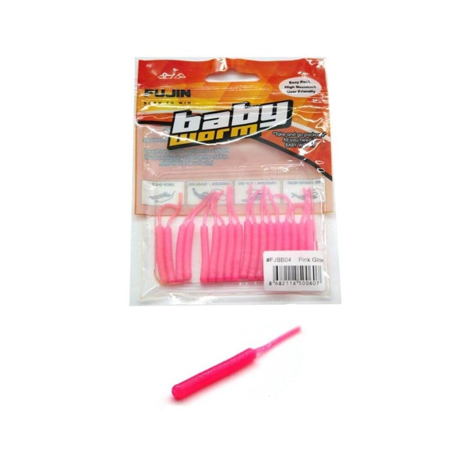 Fujin Baby Worm 5.2 cm Floating LRF Silikonu Pink Glow