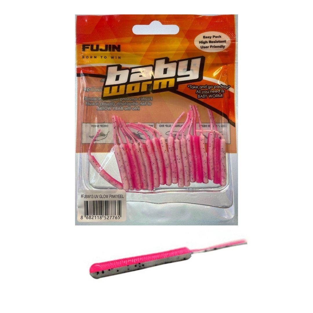Fujin Baby Worm 5,2cm Floating LRF Silikonu Pinkyeel UV Glow
