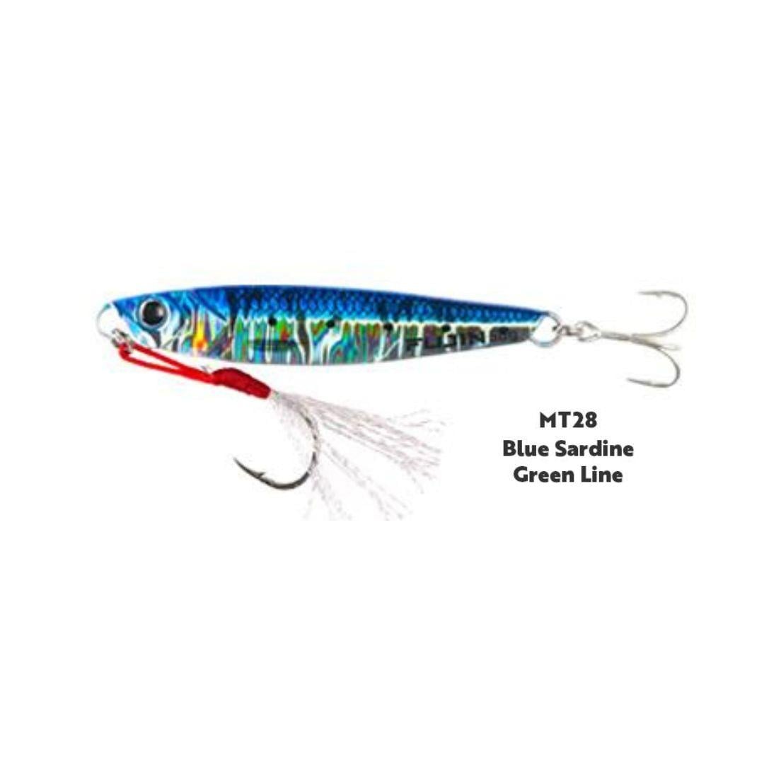 Fujin Jig-X 30gr Light Jigging jig Yem MT28 Blue Sardine Green Line