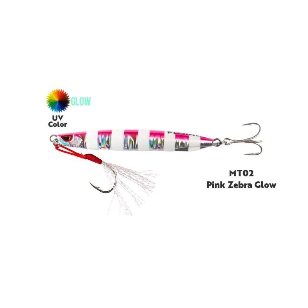 Fujin Metal Cast 30gr Shore Jig Metal Yem MT02 Pink Zebra Glow