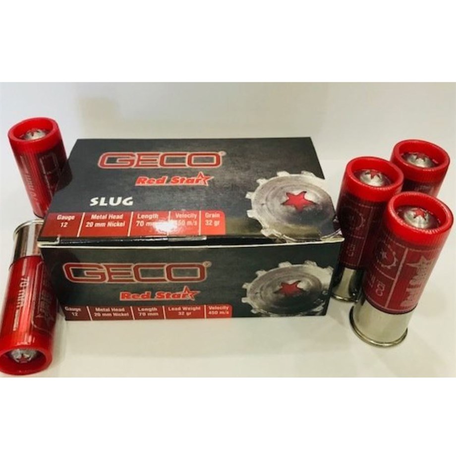 Geco Red Star Slug 12 Cal 32 Gr Tek Kurşun Av Fişeği