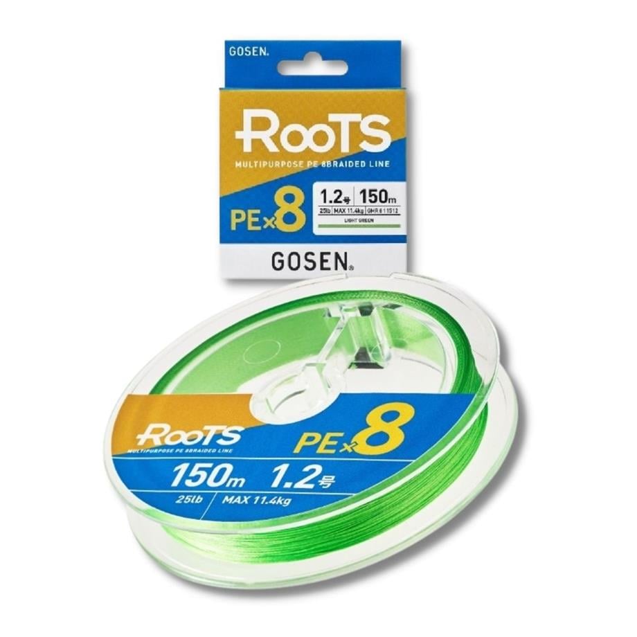 Gosen X8 Roots PE 8 Örgü Spin İp Misina 150mt A.Yeşil