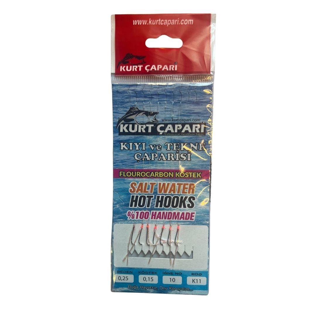 Kurt İstavrit Çapari Kolay Açılır 7 İğneli Düz Beyaz Simli