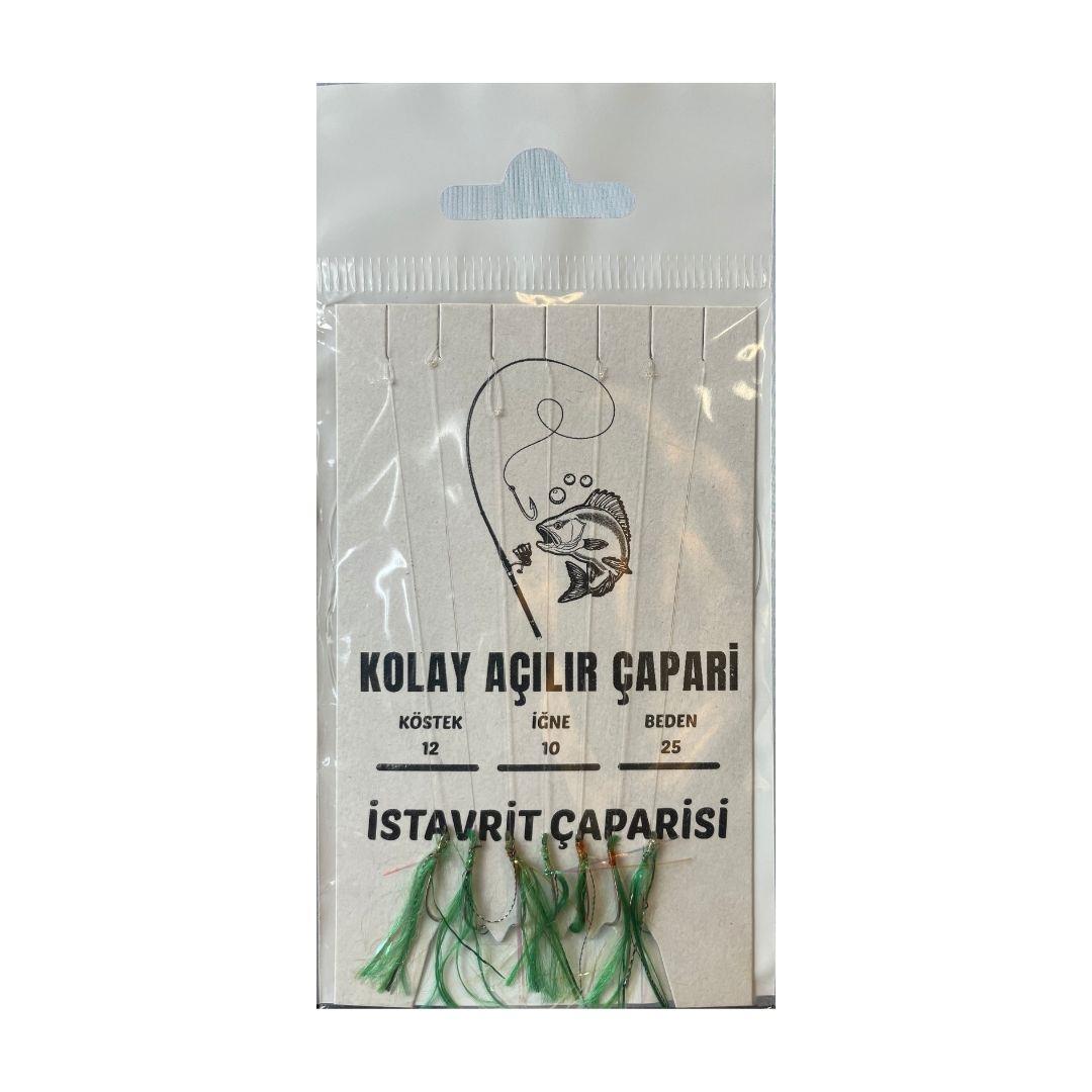 Kurt İstavrit Çapari Kolay Açılır 7 İğneli Yeşil Simli
