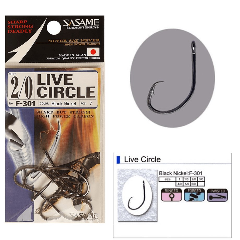 Sasame F-301 Live Circle Serisi Olta İğnesi No:1/0