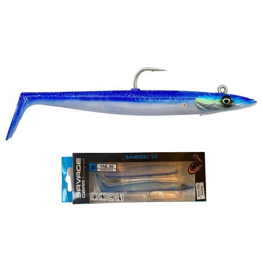 Savage Gear Sandeel V2 12 cm 22 gr 2+1 Blue Pearl Silver