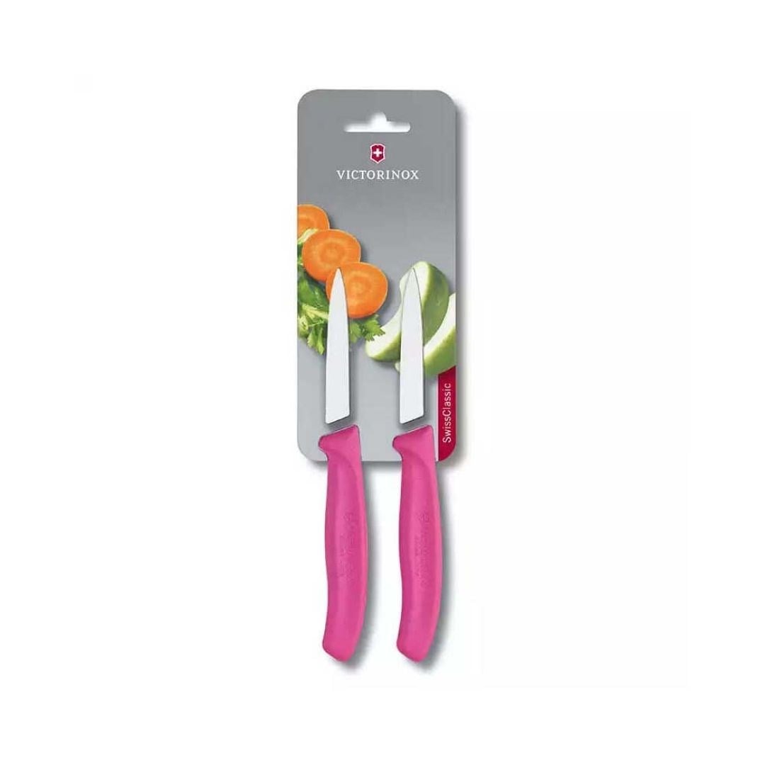 Victorinox 6.7606.L115B 8cm Pembe 2li Düz Soyma Bıçağı, Blisterli Paket