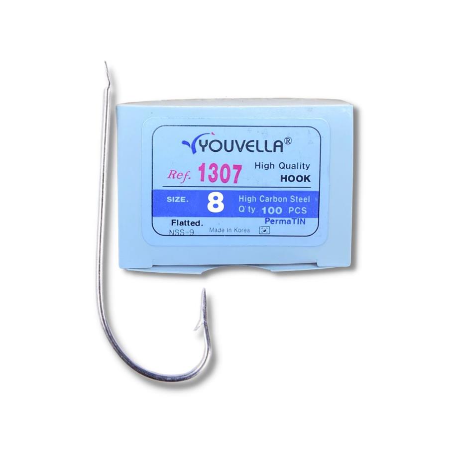 Youvella 1307 Palalı Çapraz Olta İğnesi 100 lü Kutu Galvaniz No:8
