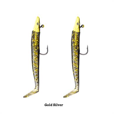Fujin Zand Eel 11cm 7gr-14gr Double Body+Head Silikon Balık Gold Silver