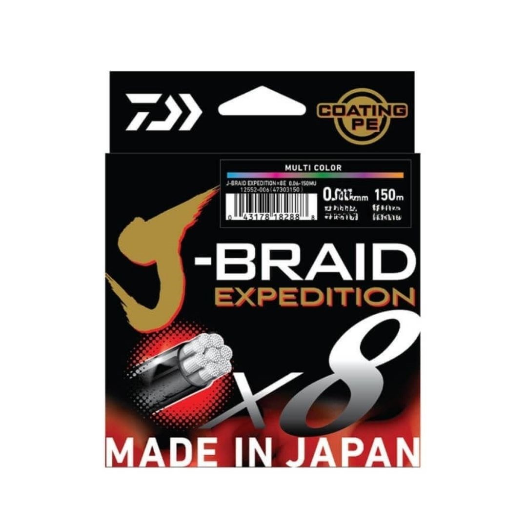 Daiwa Jbraid Expedittion 8 Braid 150M 0.16 mm Smash Orange  