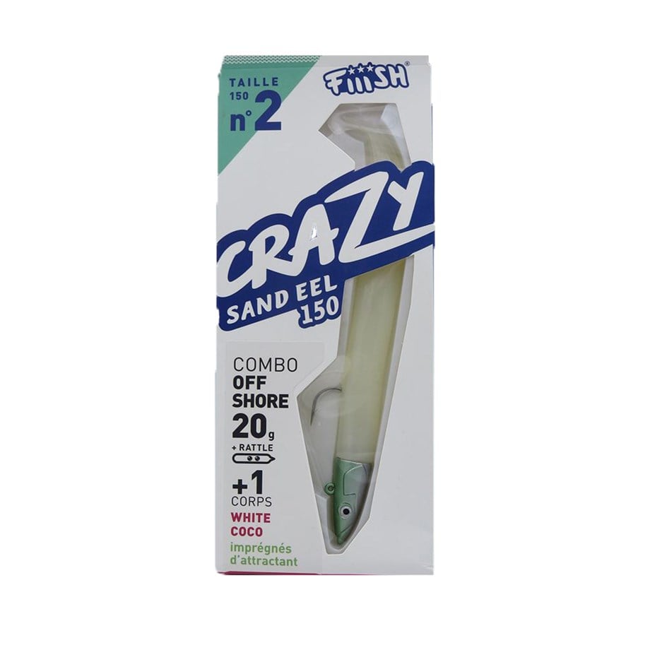 Fiiish Crazy Sandeel CSE150 CSE512 Combo Off Shore 20 Gr - White Coco