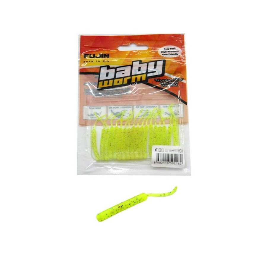 Fujin Baby Worm 5.2 cm Floating LRF Silikonu UV+YE+Rainbow
