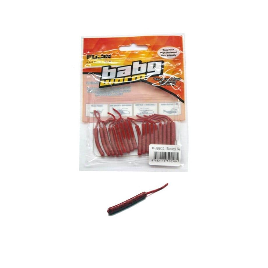 Fujin Baby Worm 5.2 cm Floating LRF Silikonu Bloody Red