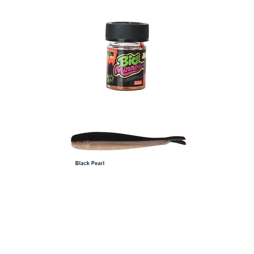Fujin Bio Minnow 3.7cm Floating Sıvılı Kokulu LRF Silikonu Black Pearl