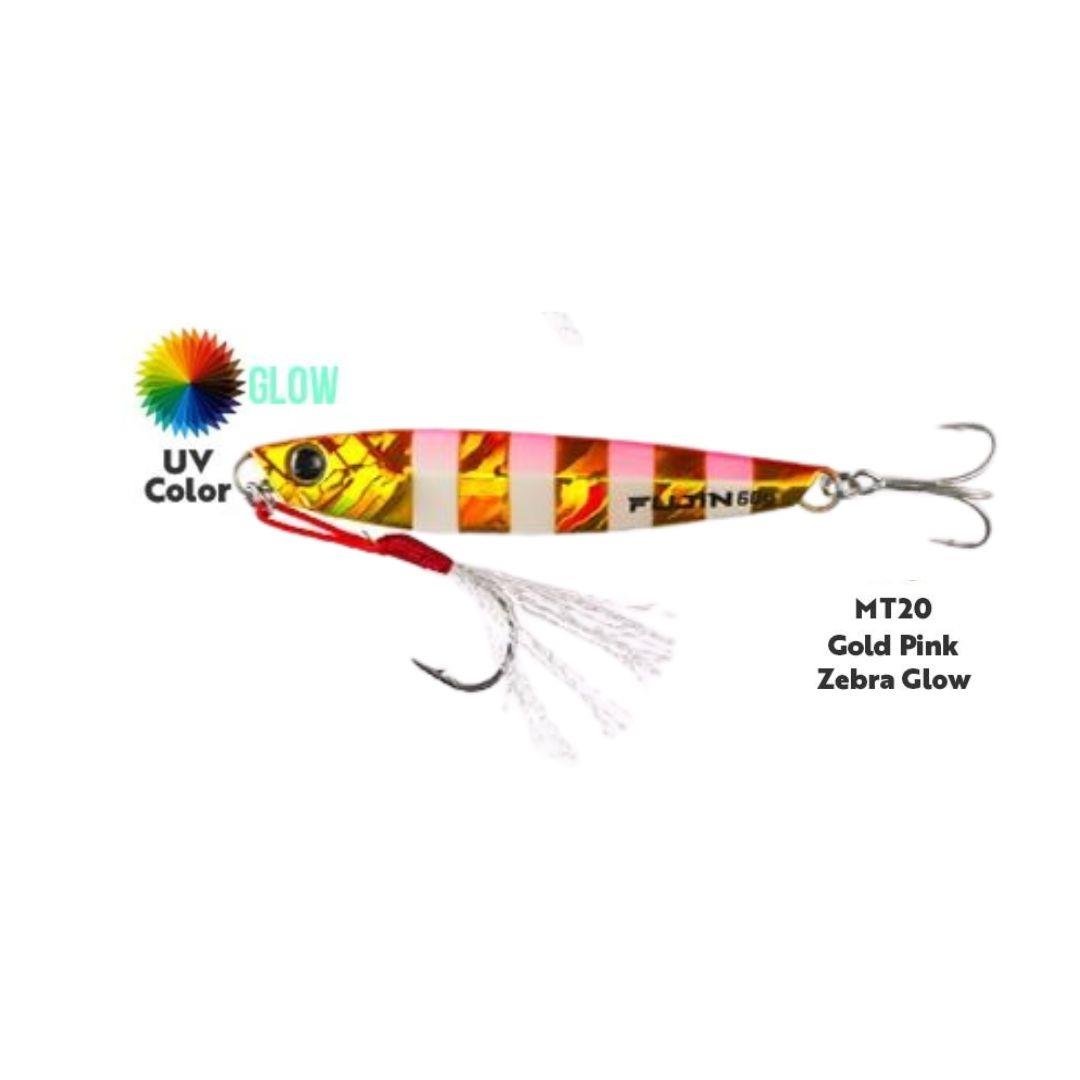 Fujin Jig-X 40gr Shore Jigging Jig Yem MT20 Gold Pink Zebra Glow
