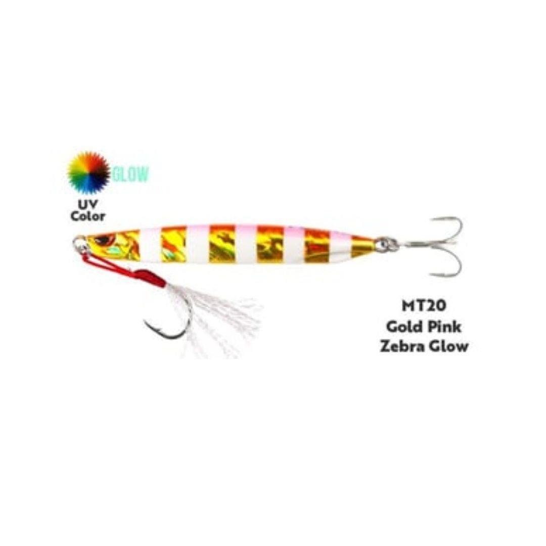 Fujin Metal Cast 40gr Shore Jig Metal Yem MT20 Gold Pink Zebra Glow