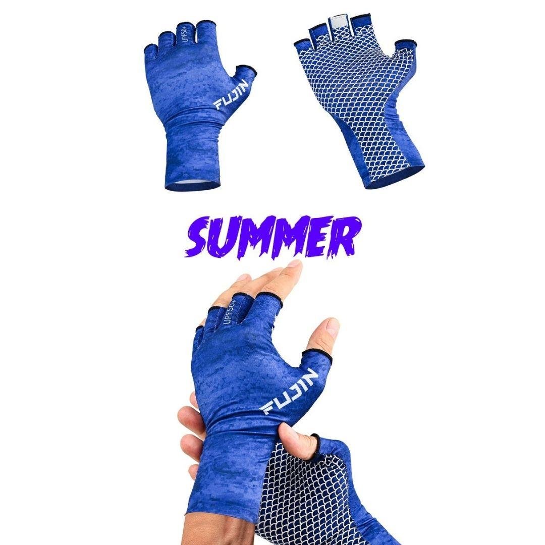 Fujin Pro Angler Summer Gloves Blue M/L