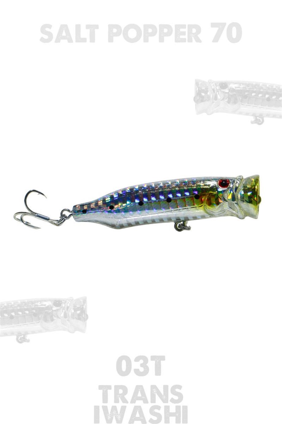 Fujin Salt Popper 70mm 9.5gr Su Üstü Maket Balık 03T Trans İwashi