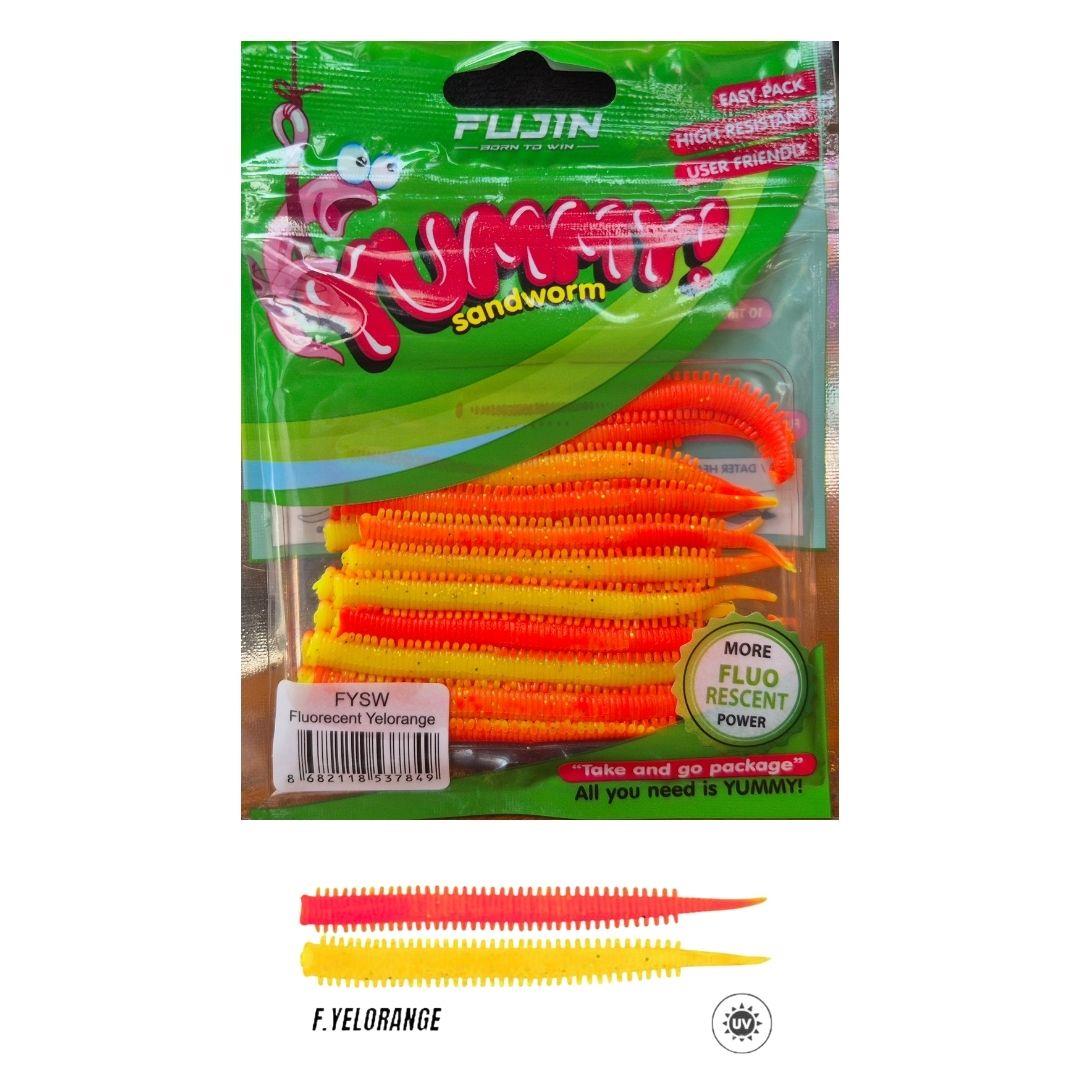 Fujin Yummy Sandworm 7cm LRF Silikonu Yelorange