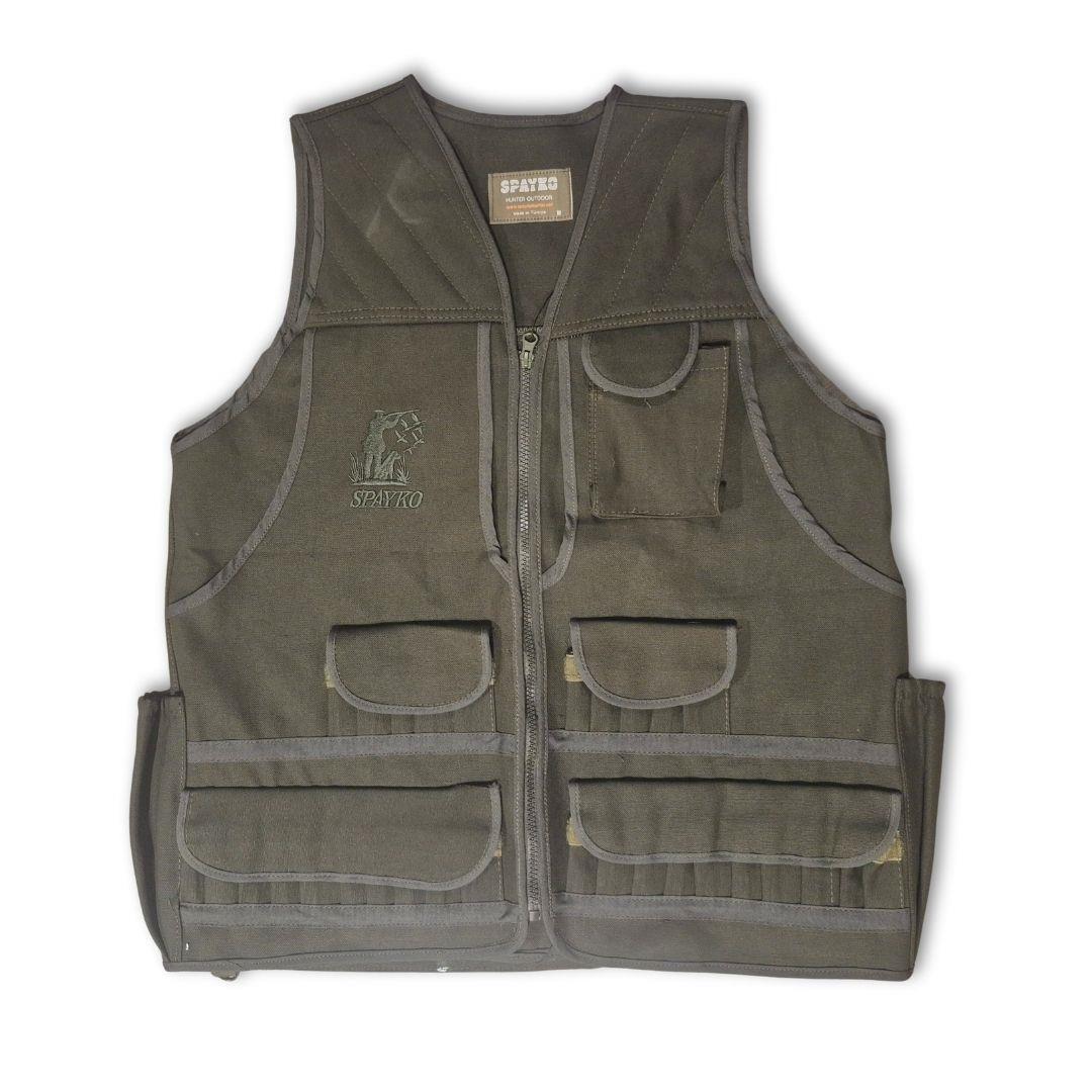 Spayko Haki Kapaklı Fişeklikli Avcı Yeleği XL