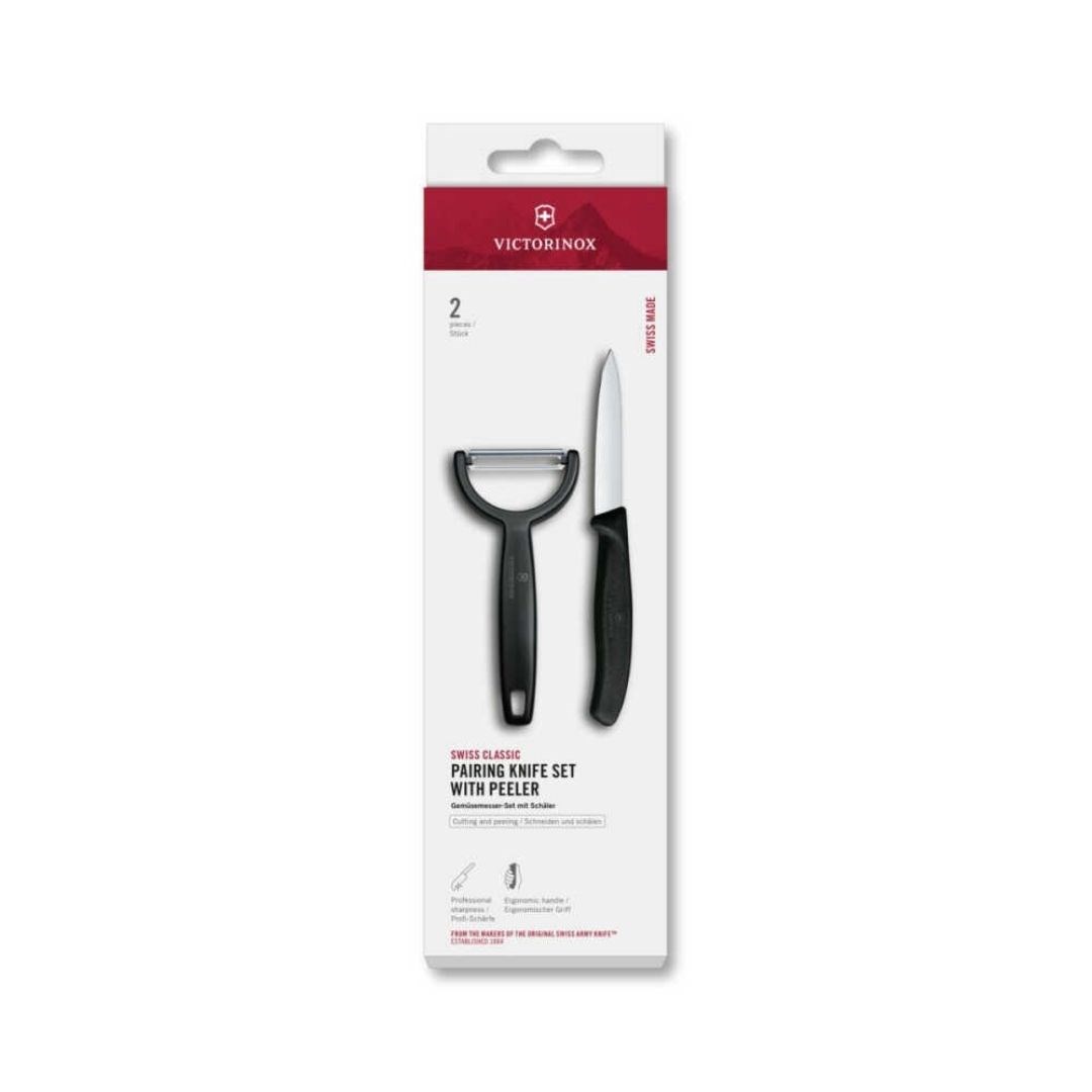 Victorinox 6.7113.22 Swiss Classic 2li Bıçak ve Soyacak Set, Siyah