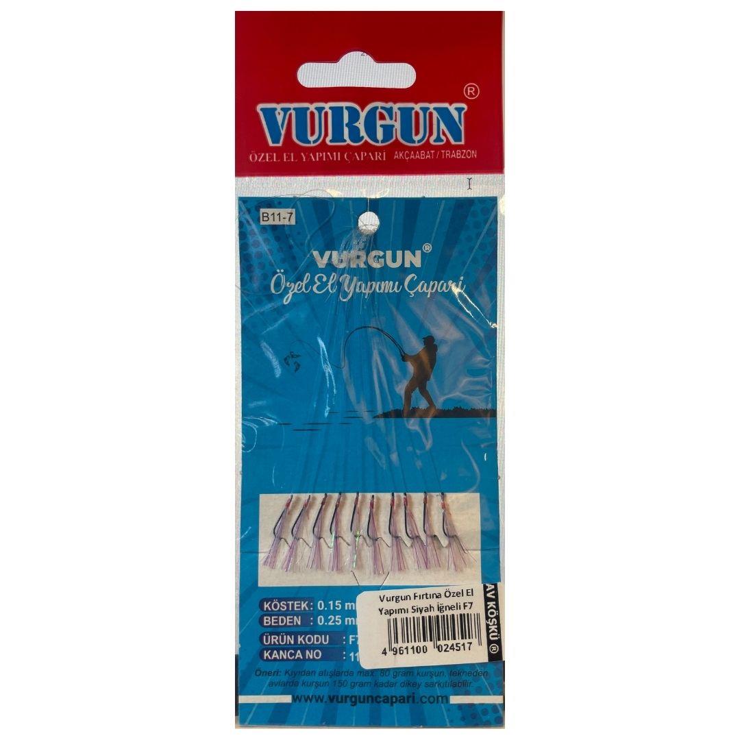 Vurgun Fırtına Özel El Yapımı Çapari 10 İğneli Siyah İğne F7