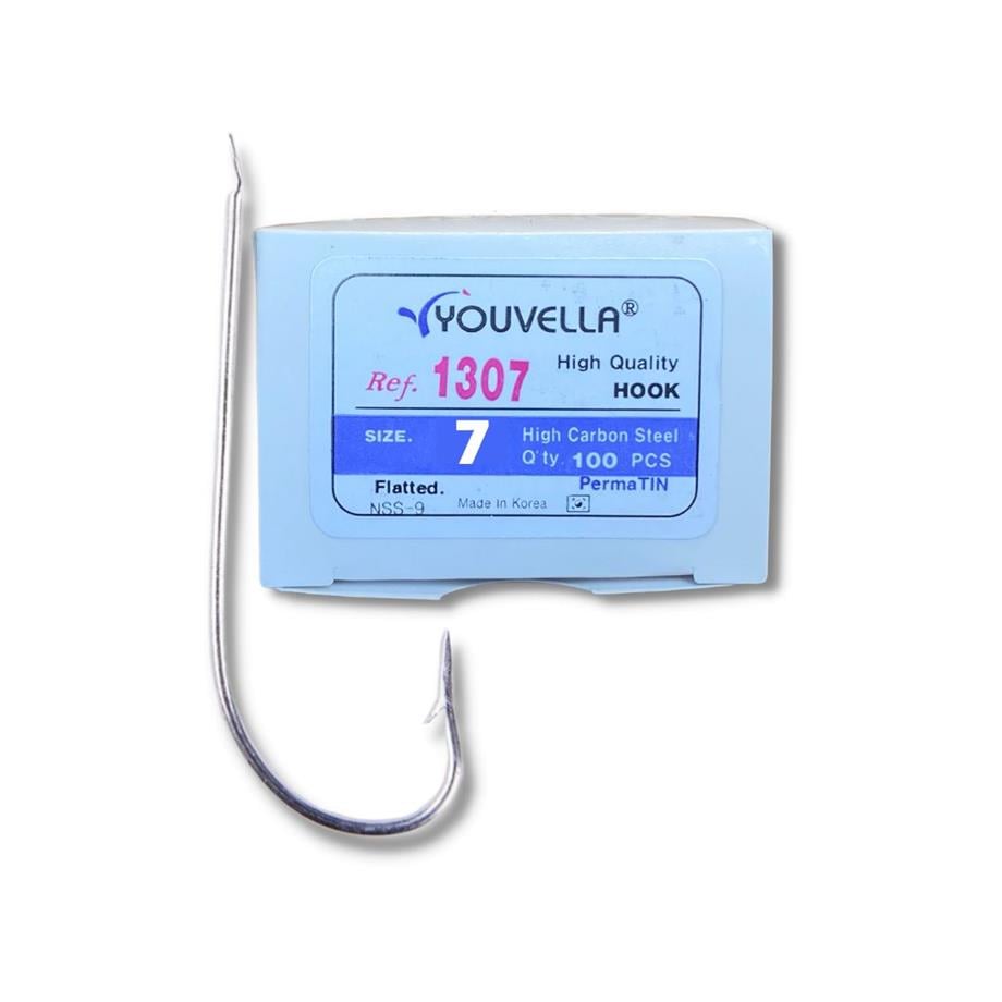 Youvella 1307 Palalı Çapraz Olta İğnesi 100 lü Kutu Galvaniz No:7