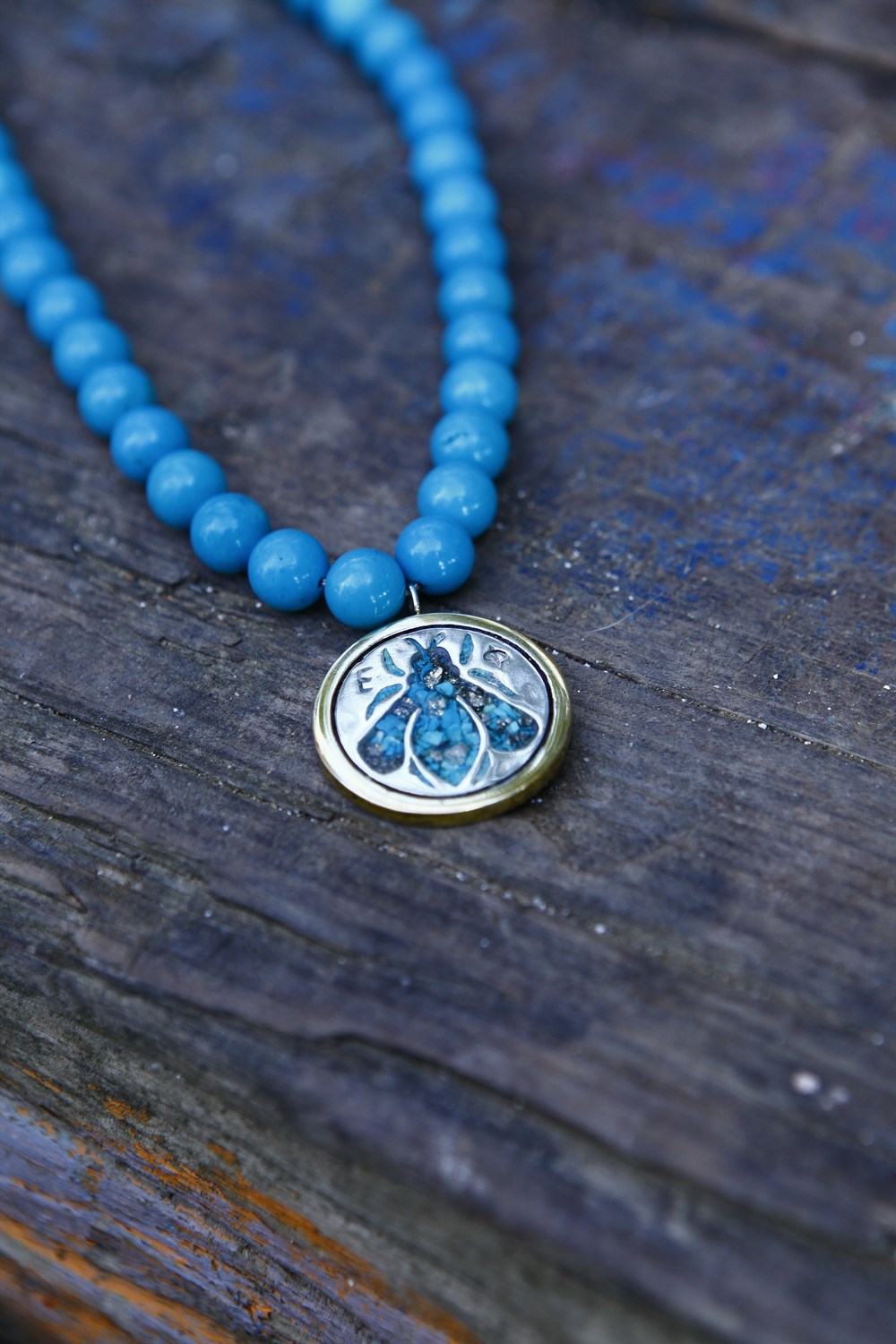 KRALİÇE ARI BÜYÜK TURKUAZLI GERDANLIK