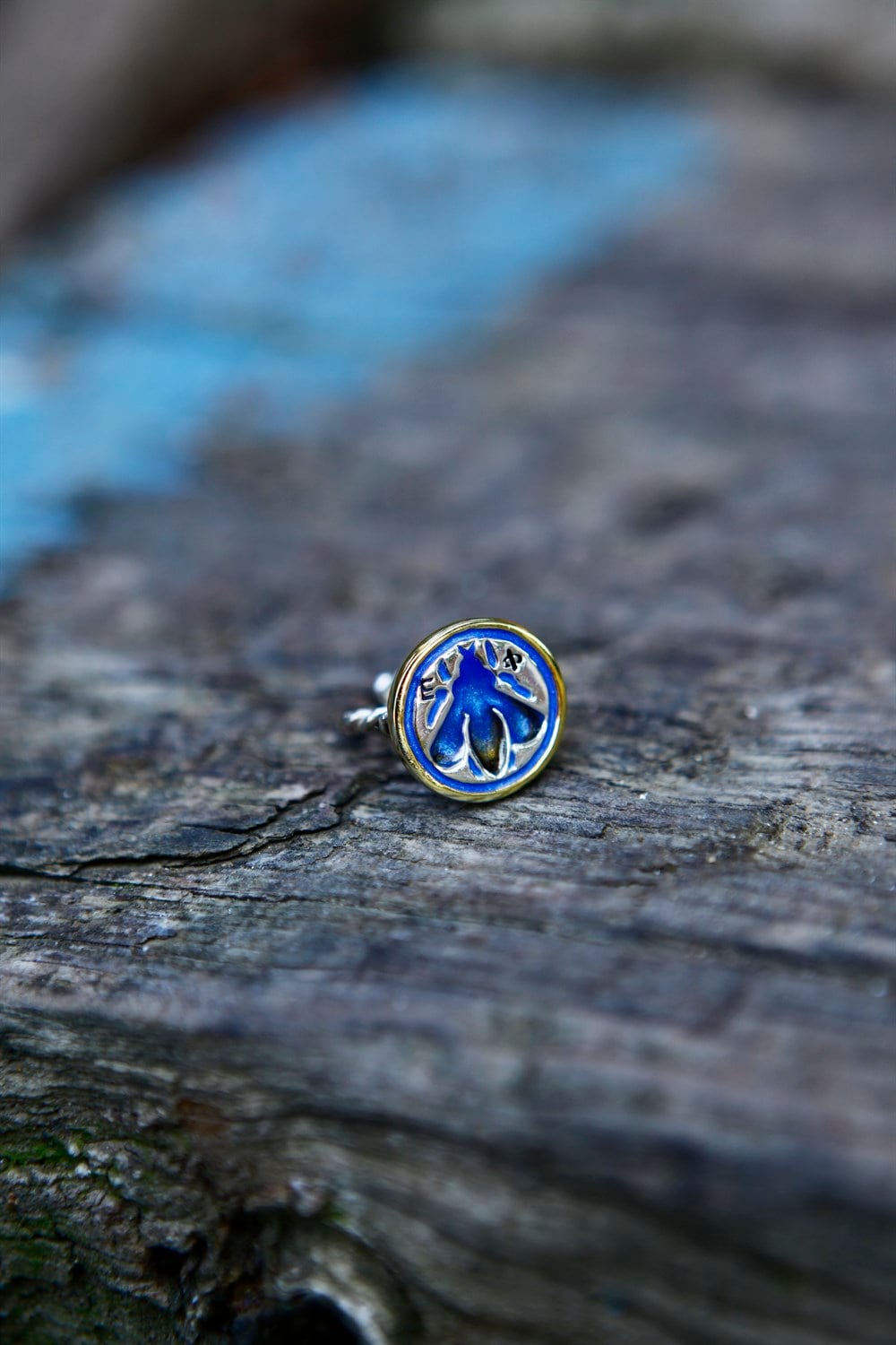 KRALİÇE ARI MAVİ MİNELİ YÜZÜK