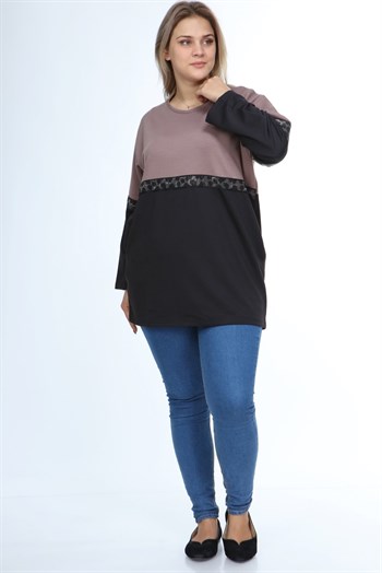 LİRALI BLUZ KAHVE 