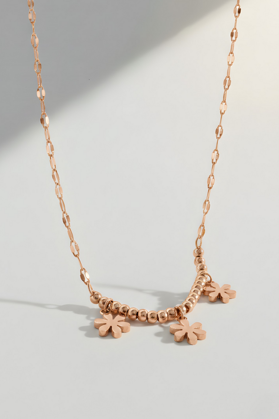 Çiçekli Kolye Rose Gold