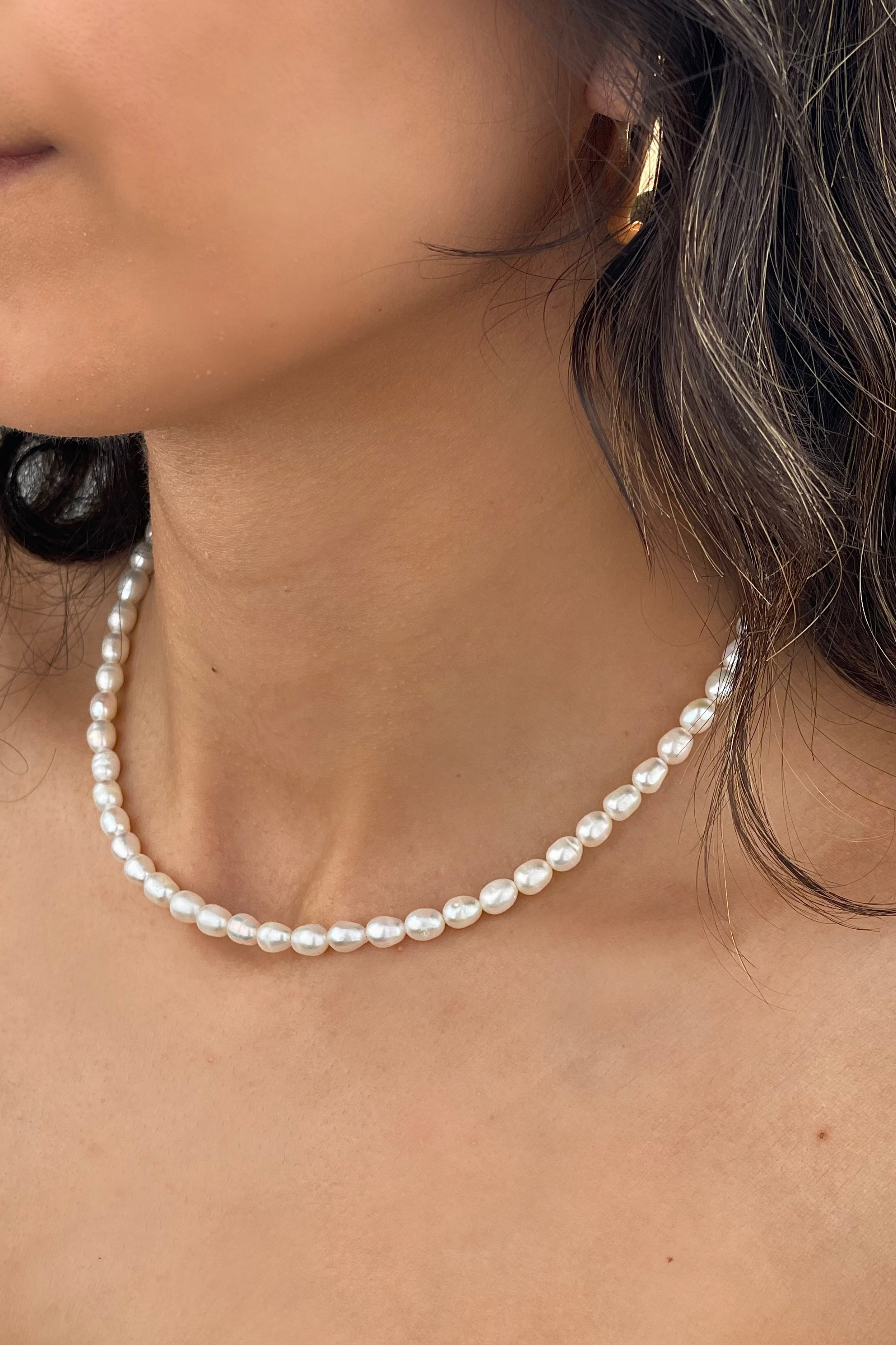 Doğal İnci Taşlı Kolye