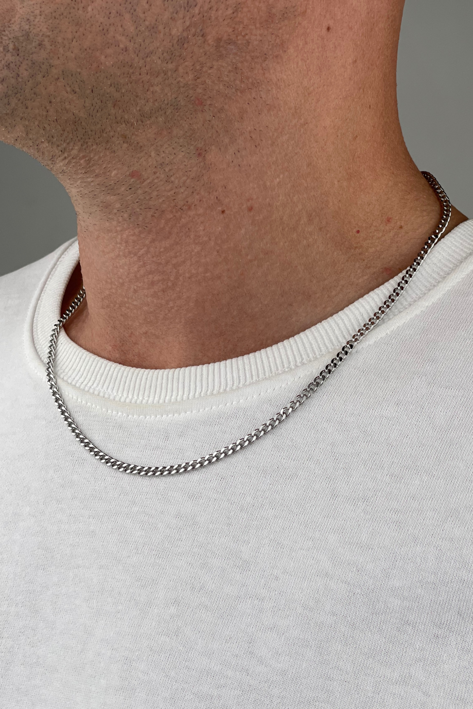 Erkek Çelik Kolye Gümüş