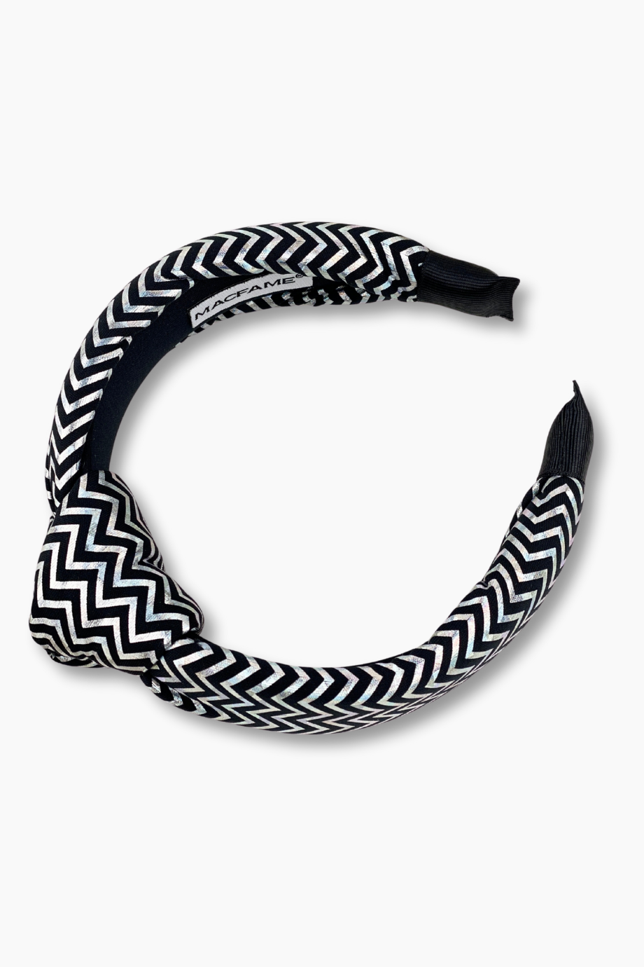 Zigzag Desenli Düğümlü Saç Tacı Modelleri Siyah