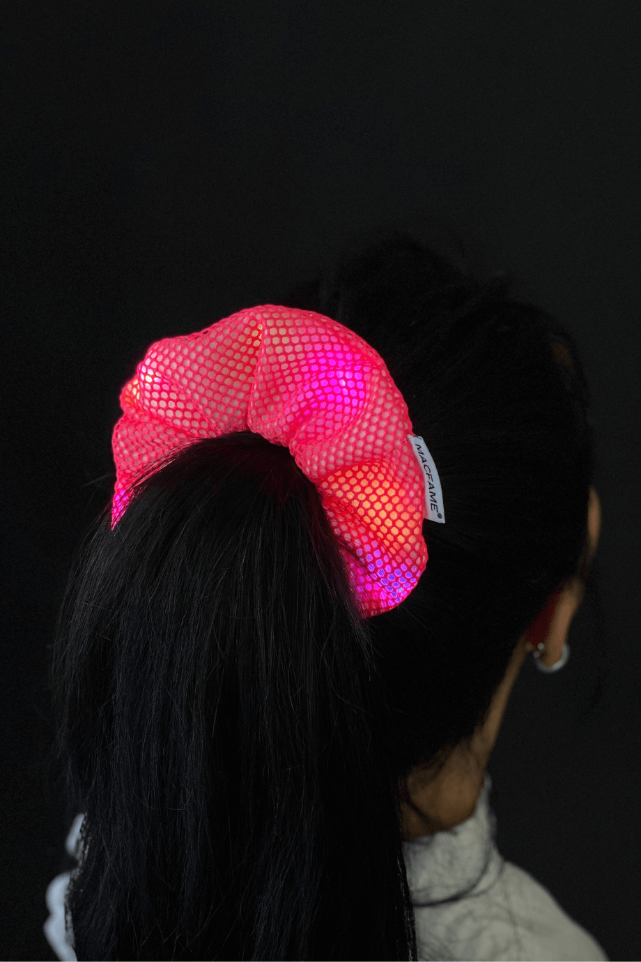 Işıklı Scrunchie Lastik Toka Pembe