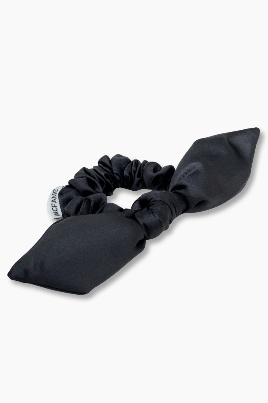 Siyah Fiyonk Saten Scrunchie Toka Siyah