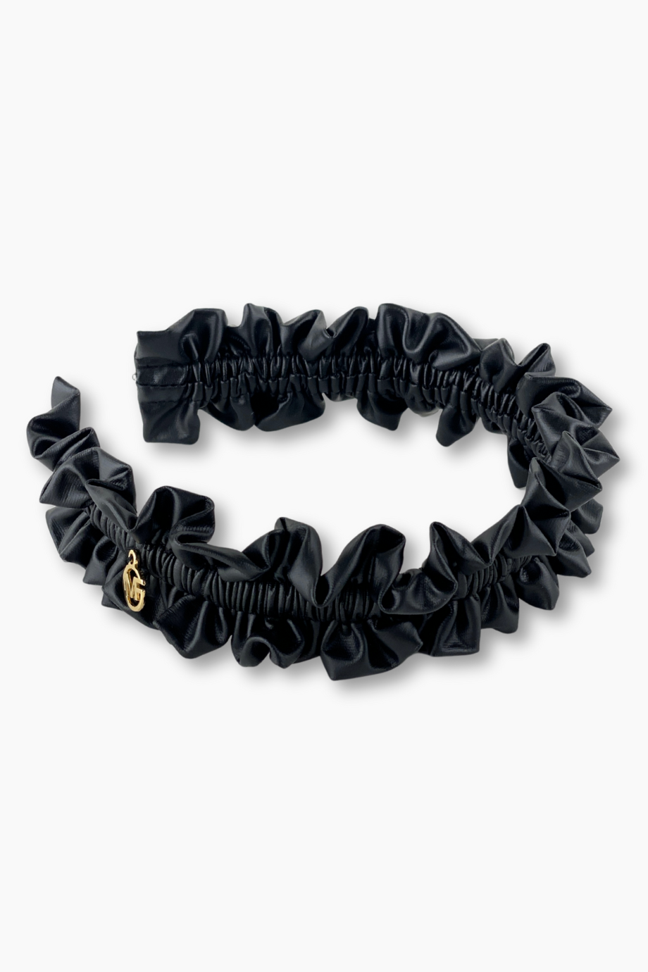 Siyah Büzgülü Deri Taç