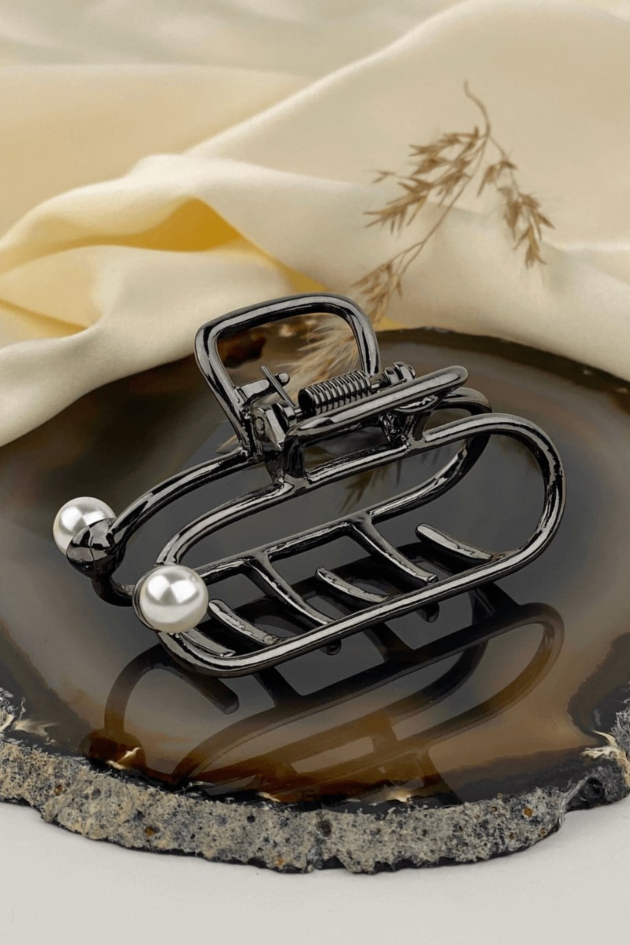 İncili Metal Mandal Toka Metalik
