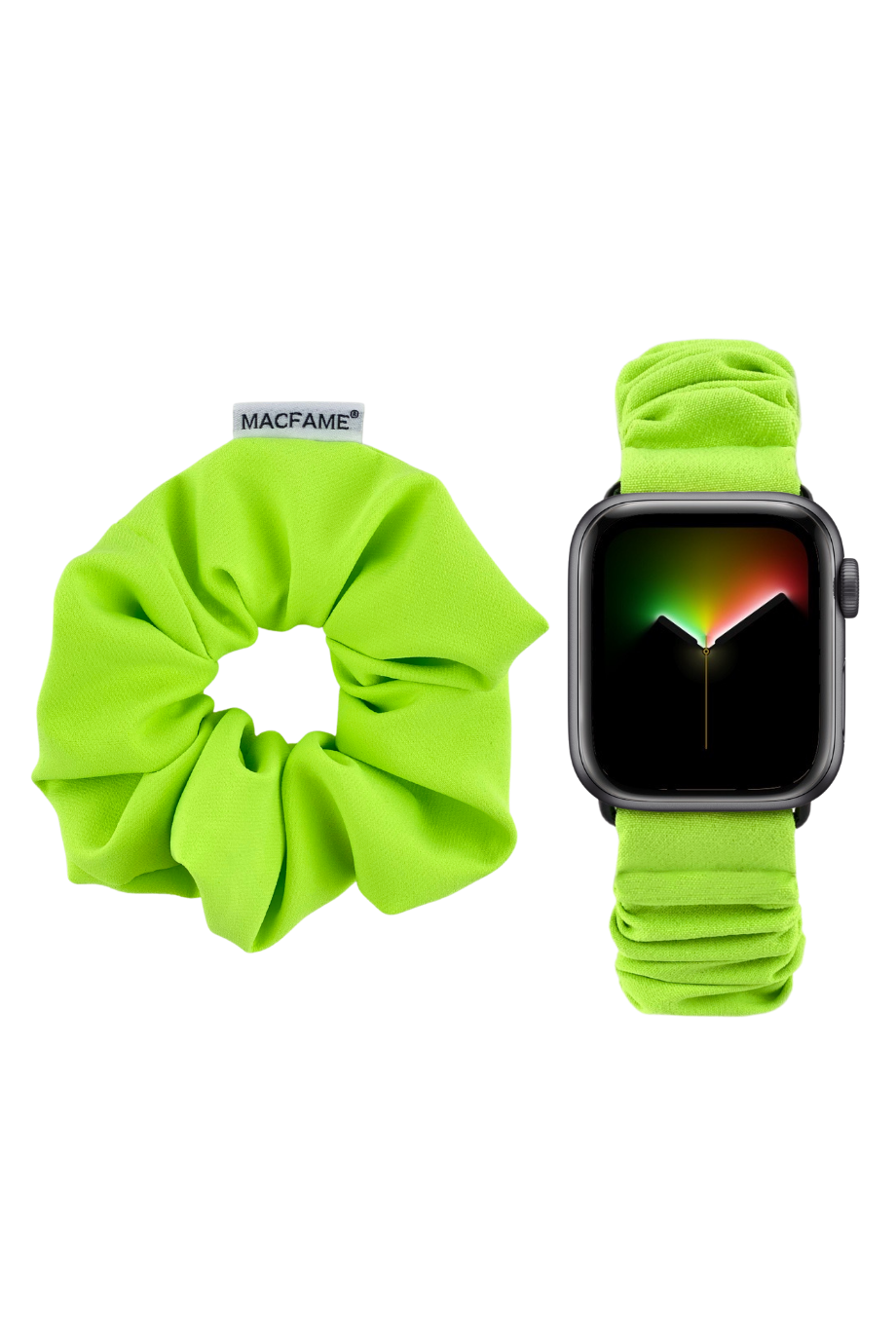 Scrunchie Apple Watch Band Neon Green - with Scrunchie