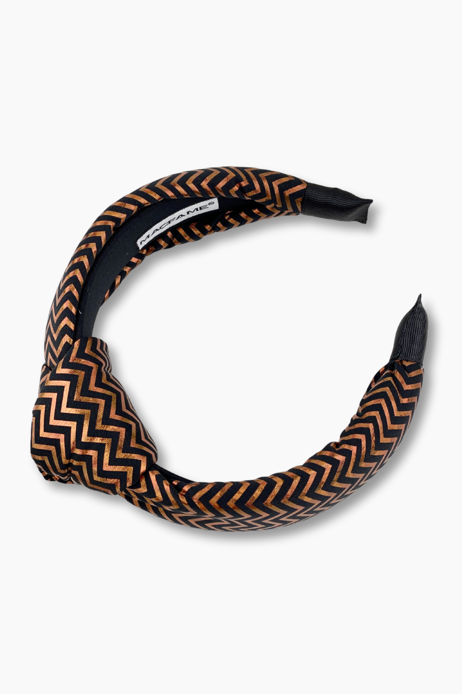 Zigzag Desenli Düğümlü Saç Tacı Kahverengi