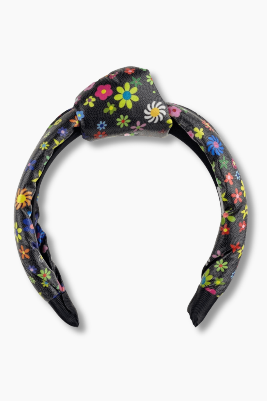 Faux Leather Padded Headband - Black