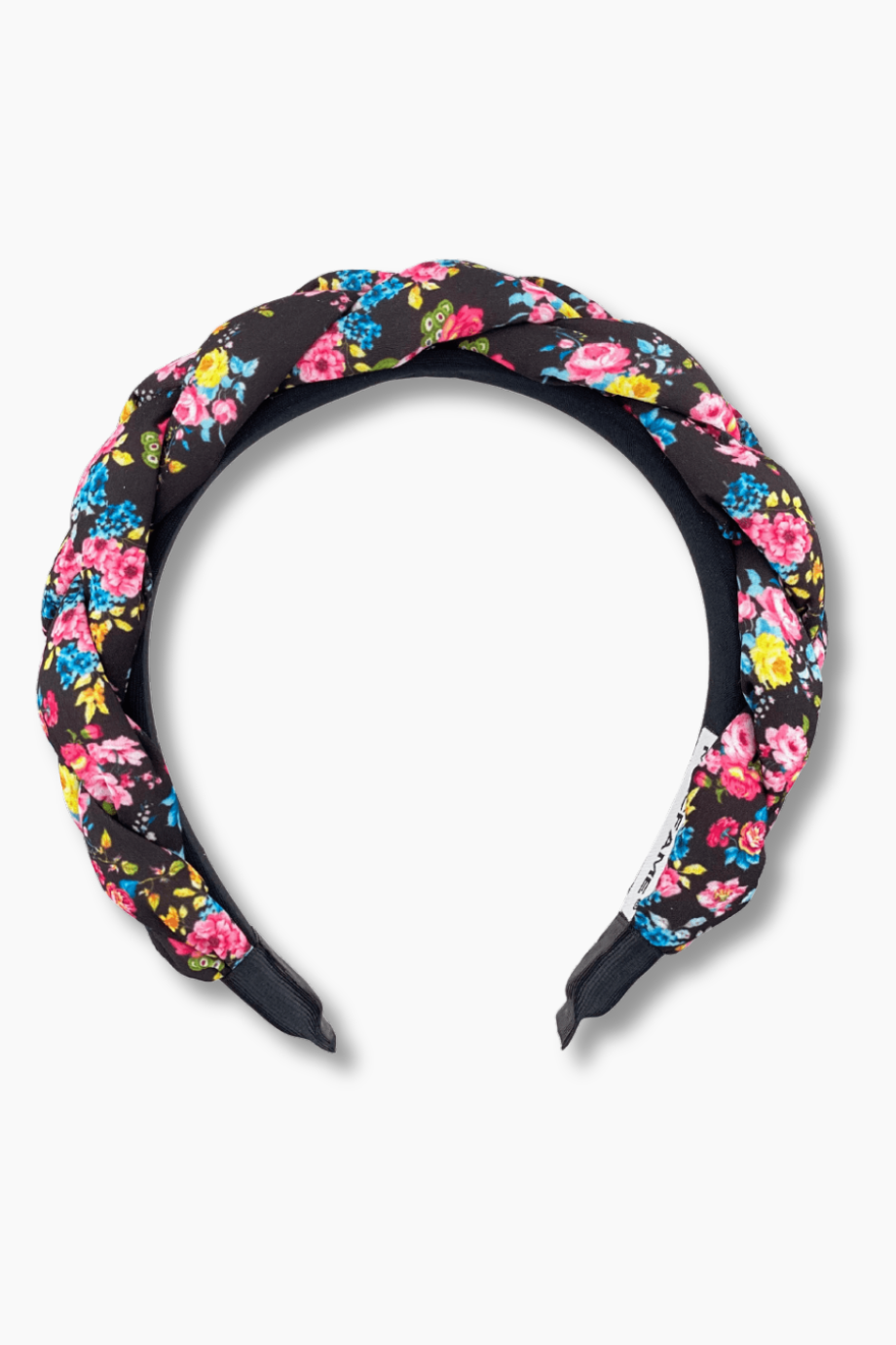 Floral Print Braided Headband Pink