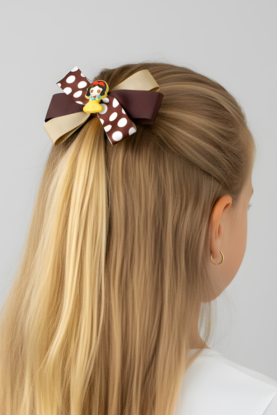 Macfame Girl Figured Polka Dot Child Buckle Brown