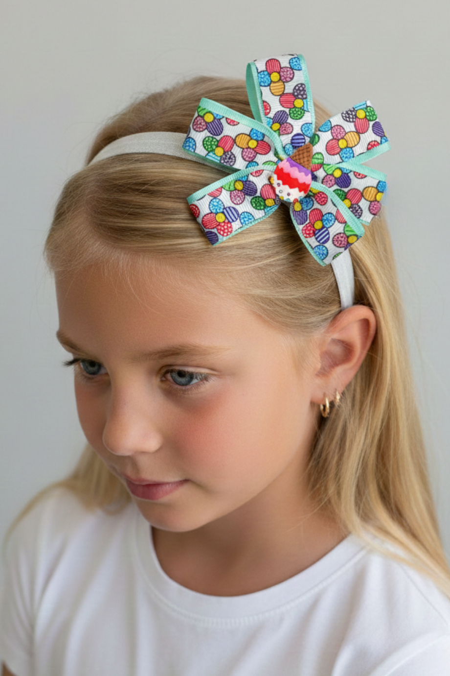 Macfame Bow Ice Cream Figured Ribbons Kids Headband Mint