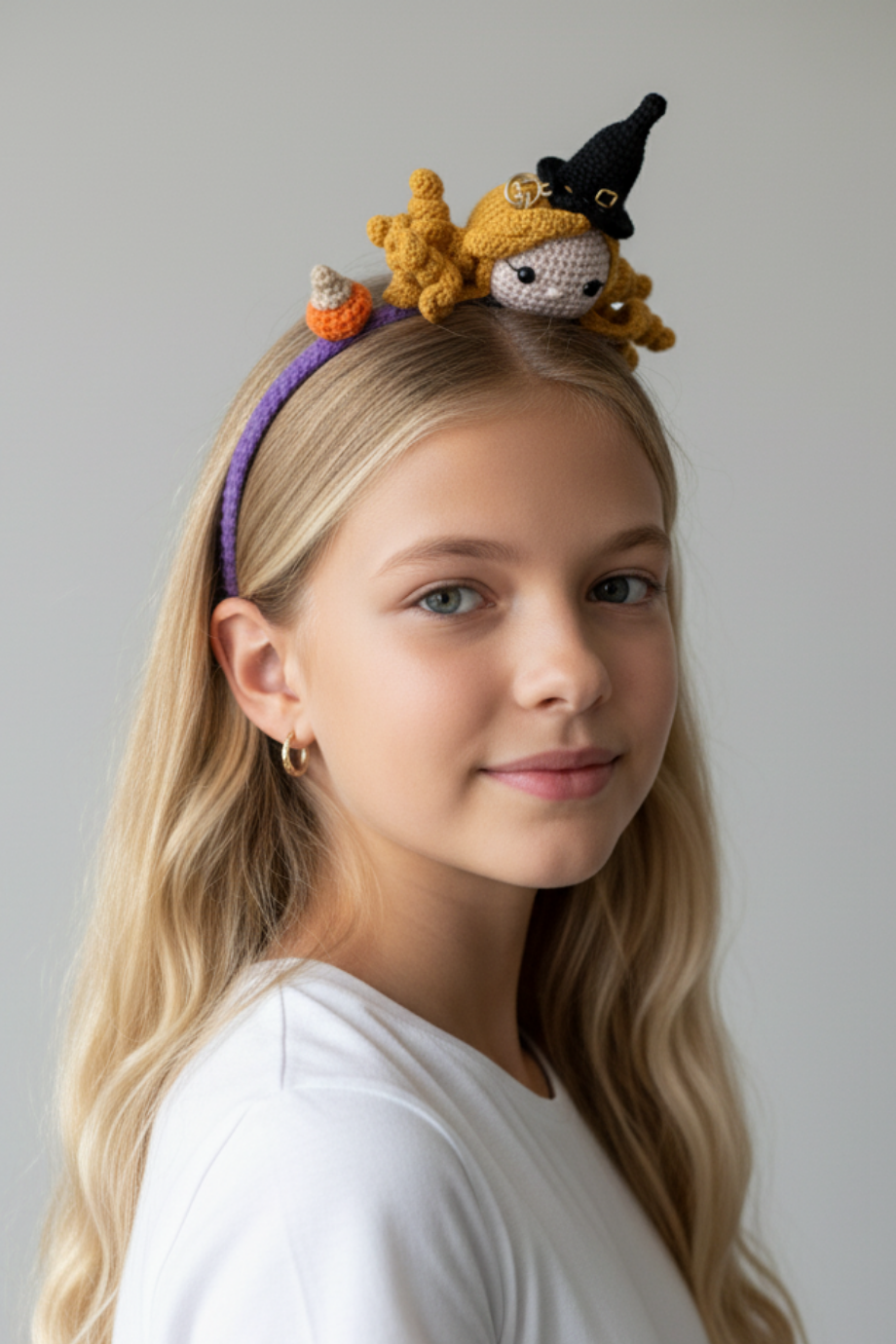 Amigurumi Cadılı Örgü Saç Tacı