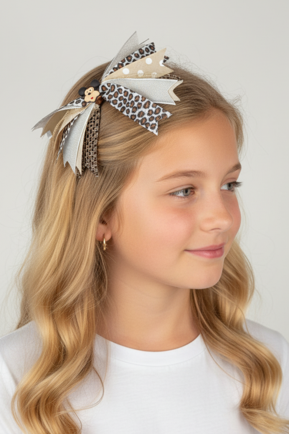 Macfame Multi Bow Mickey Figure Kid's Tiara Brown